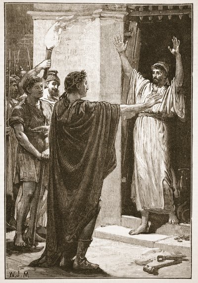 Caesar neemt de schat in de Tempel van Saturnus in bezit door English School