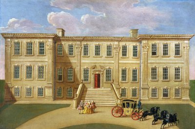 Calke Hall, Derbyshire, de Zetel van Sir Henry Harpur, Baronet, c.1734 door English School
