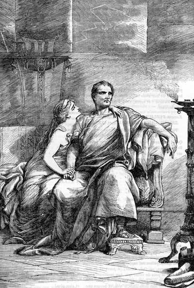 Calpurnia en Caesar - Julius Caesar - De tragedie van Julius Caesar - Illustratie in 