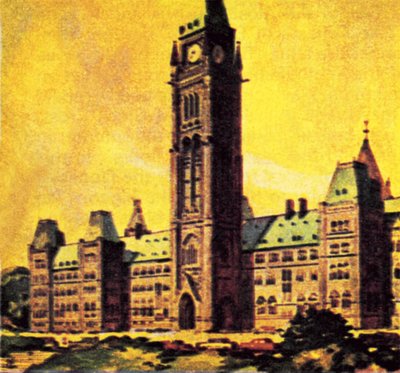 Het parlementsgebouw van Canada in Ottawa door English School
