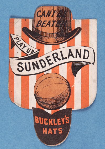 Kan niet Verslagen worden, Speel op Sunderland, Baines kaart in de vorm van een schild door English School