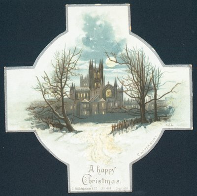Canterbury kathedraal, Kerstkaart door English School