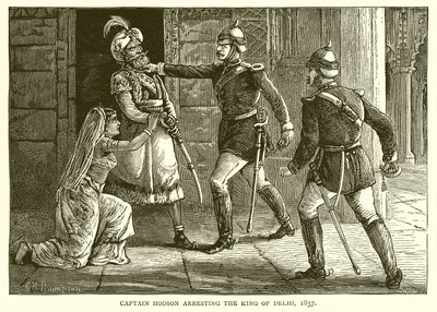 Kapitein Hodson arresteert de Koning van Delhi, 1857 door English School