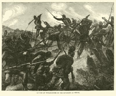 Verovering van mitrailleuses door de Beieren bij Worth, augustus 1870 door English School