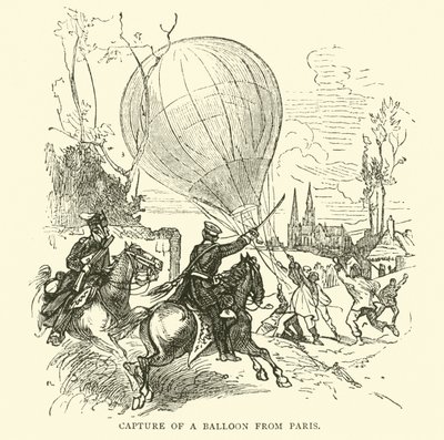 Vangst van een ballon uit Parijs, januari 1871 door English School