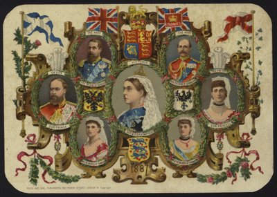 Kaart ter viering van het jubileum van koningin Victoria in 1887 door English School