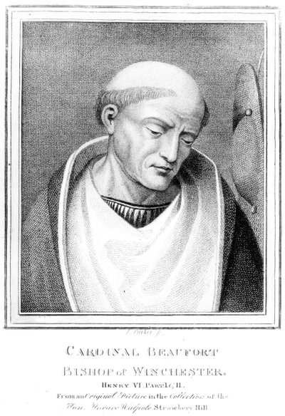 Kardinaal Henry Beaufort, Bisschop van Winchester, gegraveerd door J. Parker, 1791 door English School