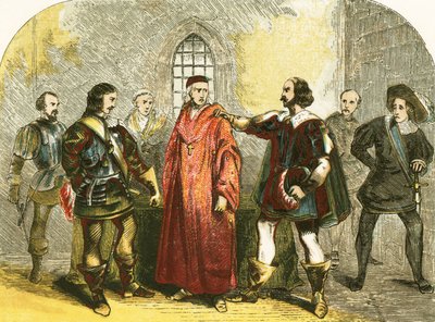 Kardinaal Wolsey gearresteerd voor hoogverraad door English School