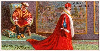 Kardinaal Wolsey wordt ontslagen door koning Hendrik VIII door English School