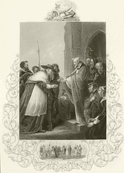 Kardinaal Wolsey betreedt de Abdij van Leicester door English School