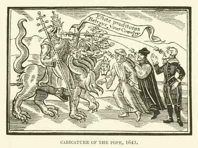 Karikatuur van de paus door English School