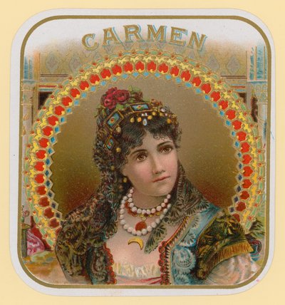 Carmen, sigarettenlabel door English School