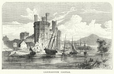 Kasteel van Carnarvon (gravure) door English School
