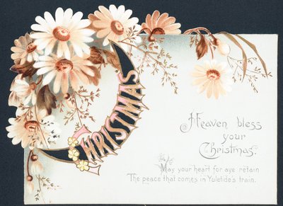 Waterval van bloemen, kerstkaart door English School