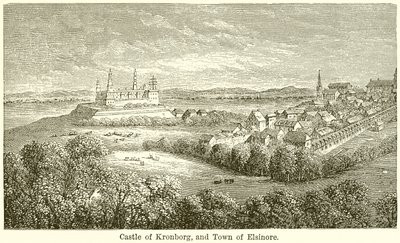 Kasteel van Kronborg en Stad Elsinore door English School