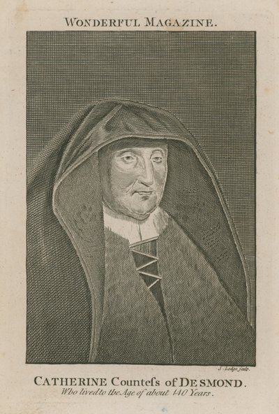 Catherine Gravin van Desmond, die ongeveer 140 jaar oud werd door English School