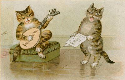 Katten maken muziek door English School