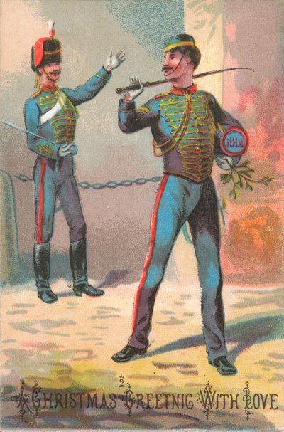 Cavalerie (militair), kerstkaart door English School