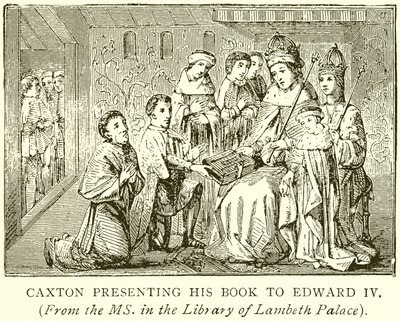 Caxton die zijn Boek aan Edward IV presenteert door English School