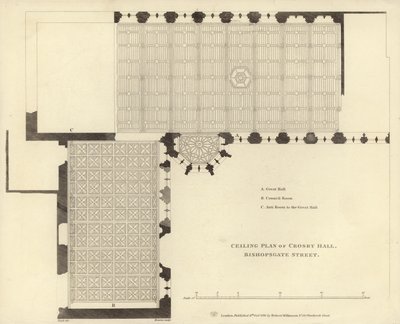 Plafondplan van Crosby Hall door English School