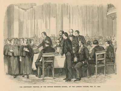 Eeuwfeest van de Weeswerkschool in de London Tavern door English School