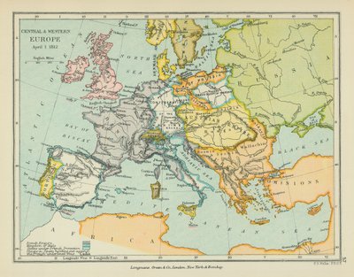 Centraal-  West-Europa (kleurenlitho) door English School