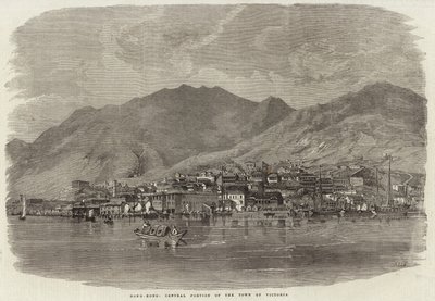Centraal gedeelte van de stad Victoria in Hong Kong door English School