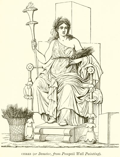 Ceres (of Demeter, van Pompeii Muur Schildering) door English School
