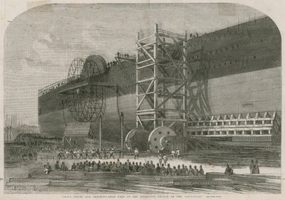 Kettingtrommels en remuitrusting gebruikt bij de poging tot lancering van de Leviathan door English School