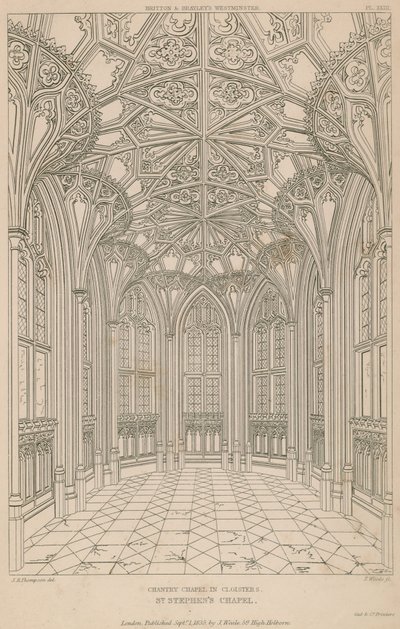 Chantry Kapel in Kloosters, St Stephens Kapel, Westminster Palace door English School