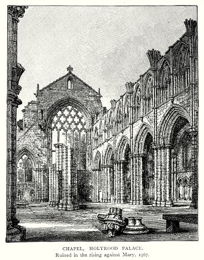 Kapel, Holyrood Palace (gravure) door English School