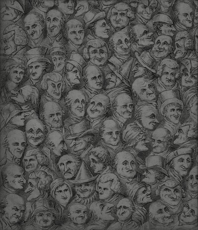 Personages en karikaturen, begin 19e eeuw door English School