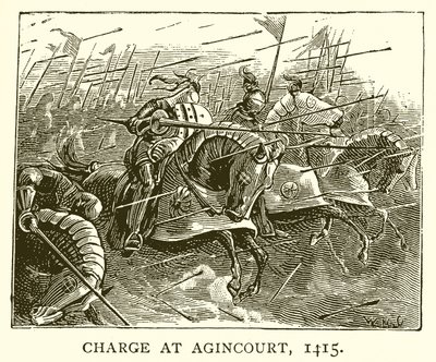 Aanval bij Agincourt, 1415 door English School
