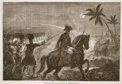 Aanval van de Hooglanders bij Seringapatam, illustratie uit Cassells Geïllustreerde Geschiedenis van India door James Grant, uitgegeven 1879 door English School