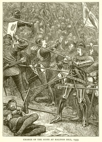 Aanval van de Schotten bij Halidon Hill, 1333 door English School