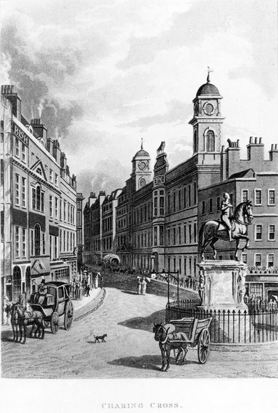 Charing Cross, kijkend naar de Strand, 1811 door English School
