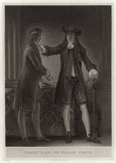 Karel II en Sir William Temple door English School