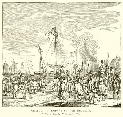 Karel II scheept in naar Engeland door English School
