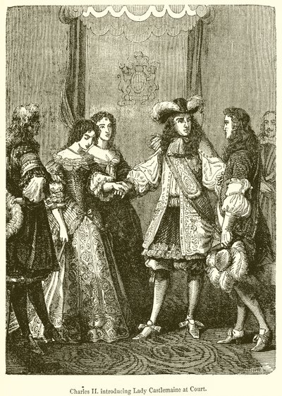 Karel II introduceert Lady Castlemaine aan het hof door English School