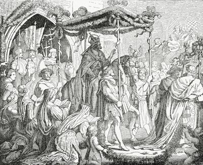 Karel IV, Heilige Roomse Keizer, bezoekt paus Urbanus V in Avignon in 1365 door English School