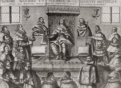Karel I in het Hogerhuis in 1648, uit 