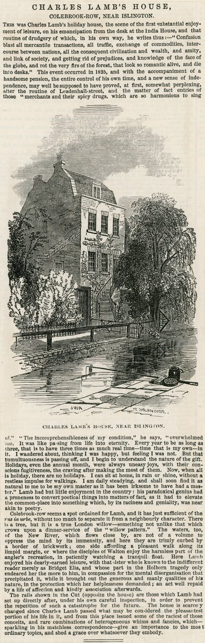Charles Lambs Huis, nabij Islington door English School
