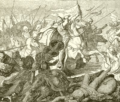 Karel Martel bij Poitiers door English School