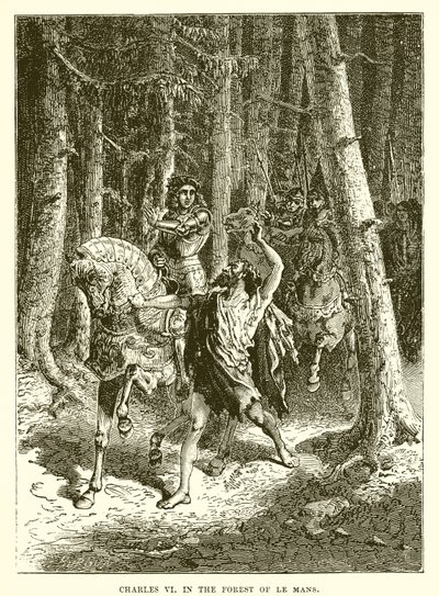Karel VI in het bos van Le Mans door English School