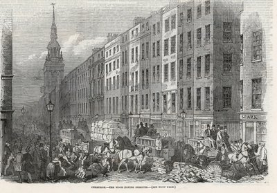 Cheapside - de houtbestrating verwijderd door English School