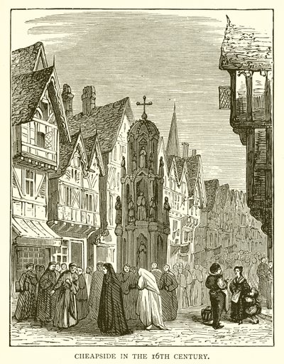 Cheapside in de 16e eeuw door English School