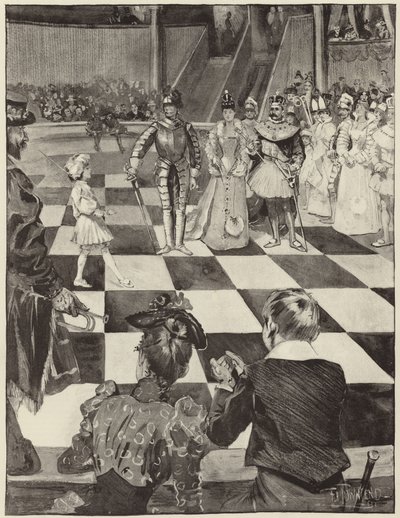 Schaaktoernooi met levende stukken in Henglers Circus door English School