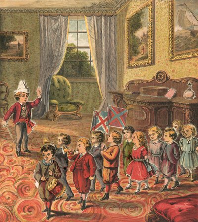 Kinderen spelen soldaatje door English School