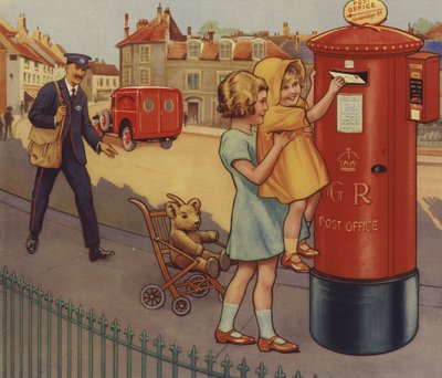 Kinderen posten een brief door English School