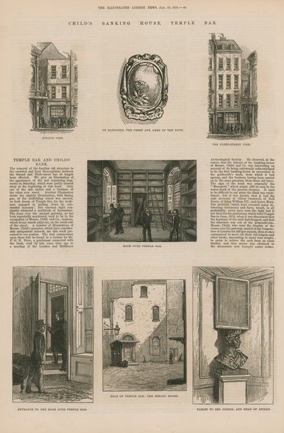 Childs Banking House in Temple Bar door English School